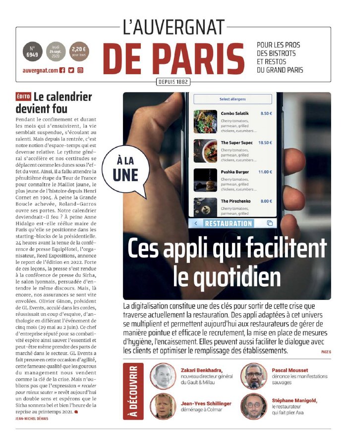 L'Auvergnat de Paris 24 septembre 2020 L'Auvergnat de Paris du 24 septembre 2020