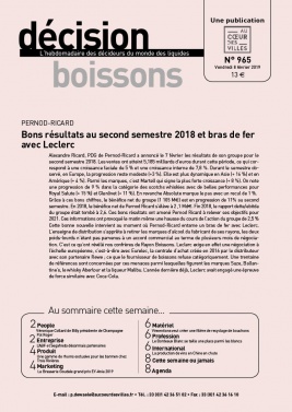 Décision Boissons N°965 du 08 février 2019 à télécharger sur iPad