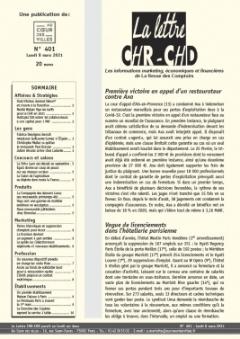 La Lettre CHR-CHD 08 mars 2021 La Lettre CHR-CHD N°401 du 08 mars 2021 à télécharger sur iPad