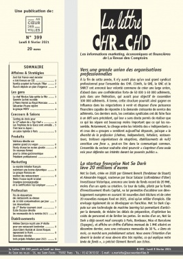 La Lettre CHR-CHD 08 février 2021 La Lettre CHR-CHD N°399 du 08 février 2021 à télécharger sur iPad