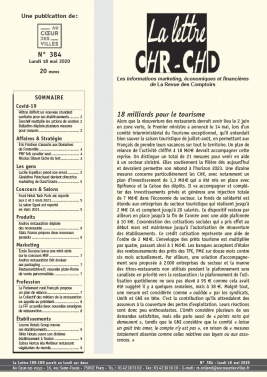 La Lettre CHR-CHD 18 mai 2020 La Lettre CHR-CHD N°384 du 18 mai 2020 à télécharger sur iPad