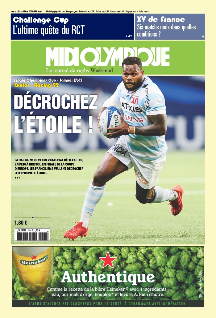 Midi Olympique Vert 16 octobre 2020 Midi Olympique Vert N°769 du 16 octobre 2020 à télécharger sur iPad