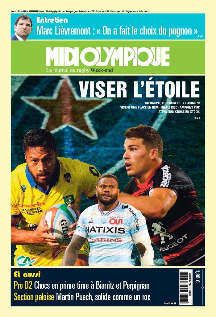 Midi Olympique Vert 18 septembre 2020 Abonnement Midi Olympique Pas Cher avec le BOUQUET SPORT ePresse.fr