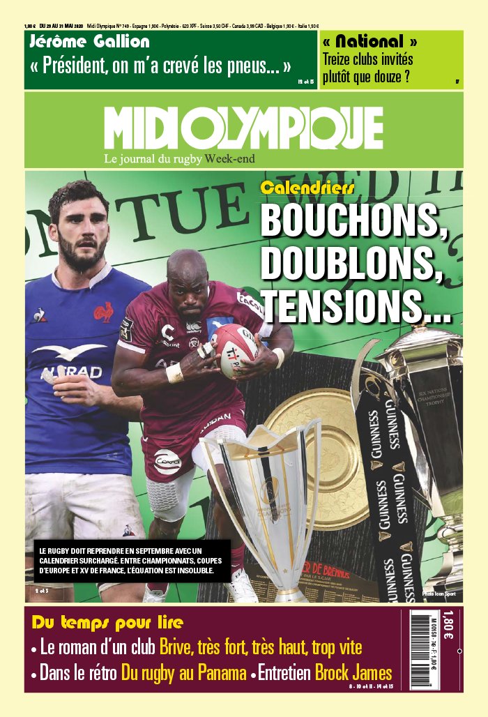 Midi Olympique Vert 29 mai 2020 Abonnement Midi Olympique Pas Cher avec le BOUQUET SPORT ePresse.fr