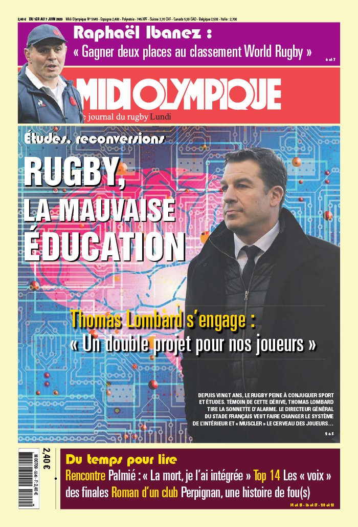 Midi Olympique Rouge 01 juin 2020 Abonnement Midi Olympique Pas Cher avec le BOUQUET SPORT ePresse.fr