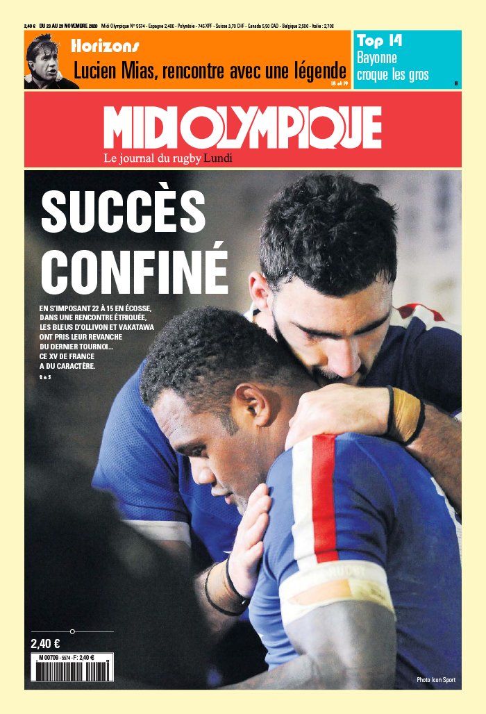 Midi Olympique Rouge 23 novembre 2020 Abonnement Midi Olympique Pas Cher avec le BOUQUET SPORT ePresse.fr