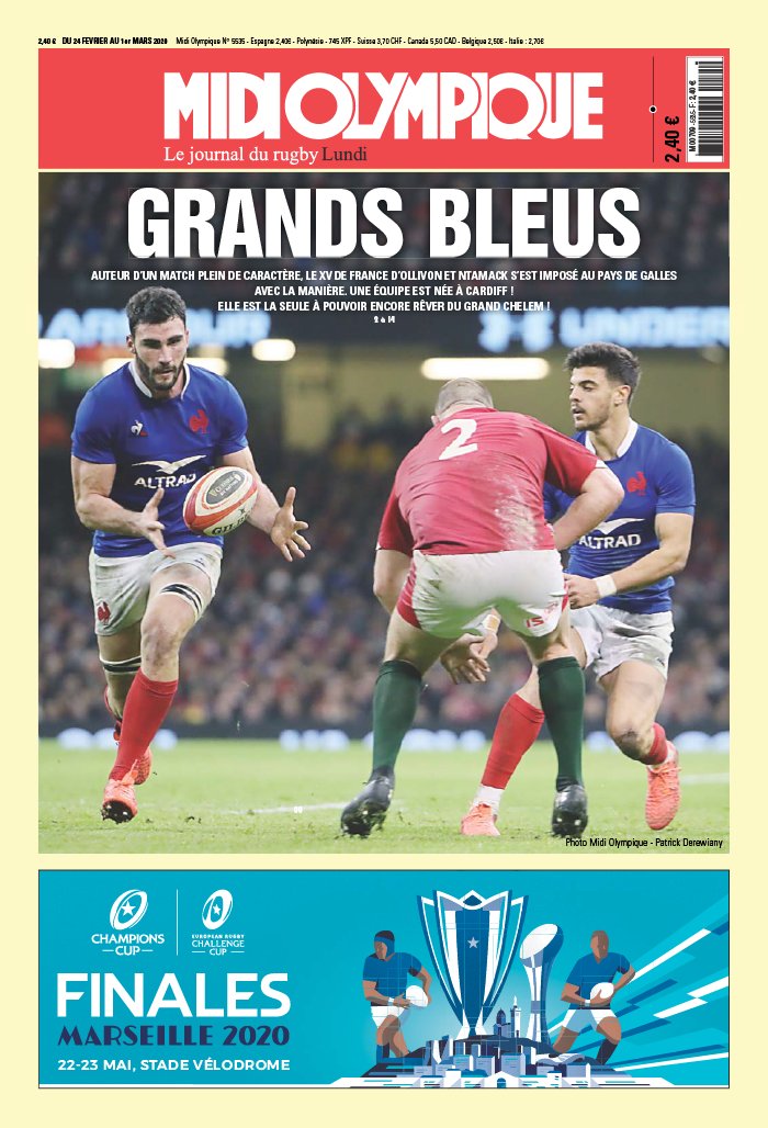 Midi Olympique Rouge 24 février 2020 Abonnement Midi Olympique Pas Cher avec le BOUQUET SPORT ePresse.fr