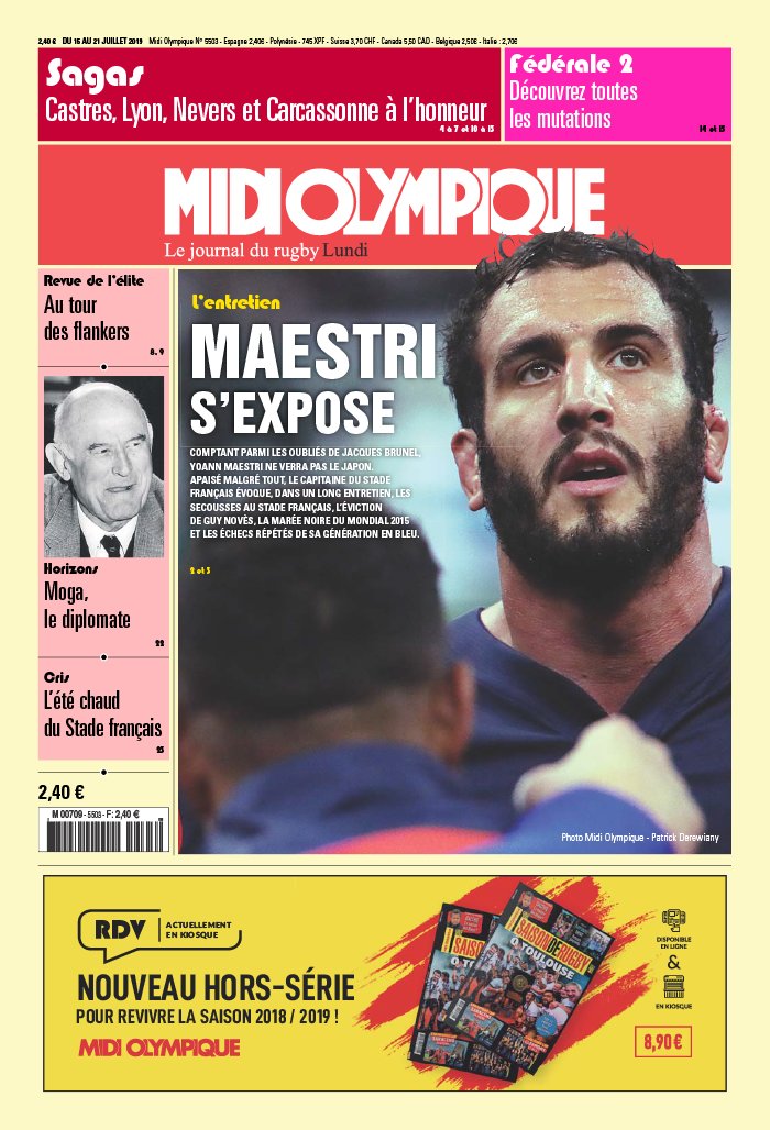 Midi Olympique Rouge 15 juillet 2019 Abonnement Midi Olympique Pas Cher avec le BOUQUET SPORT ePresse.fr