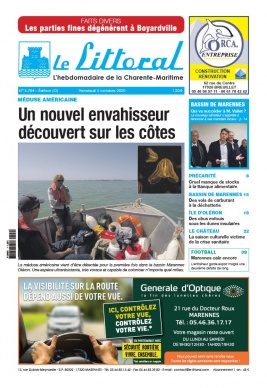 Le Littoral de la Charente Maritime N°5784 du 02 octobre 2020 à télécharger sur iPad