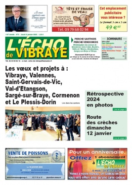 Lisez L'Echo de Vibraye du 09 janvier 2025 sur ePresse.fr