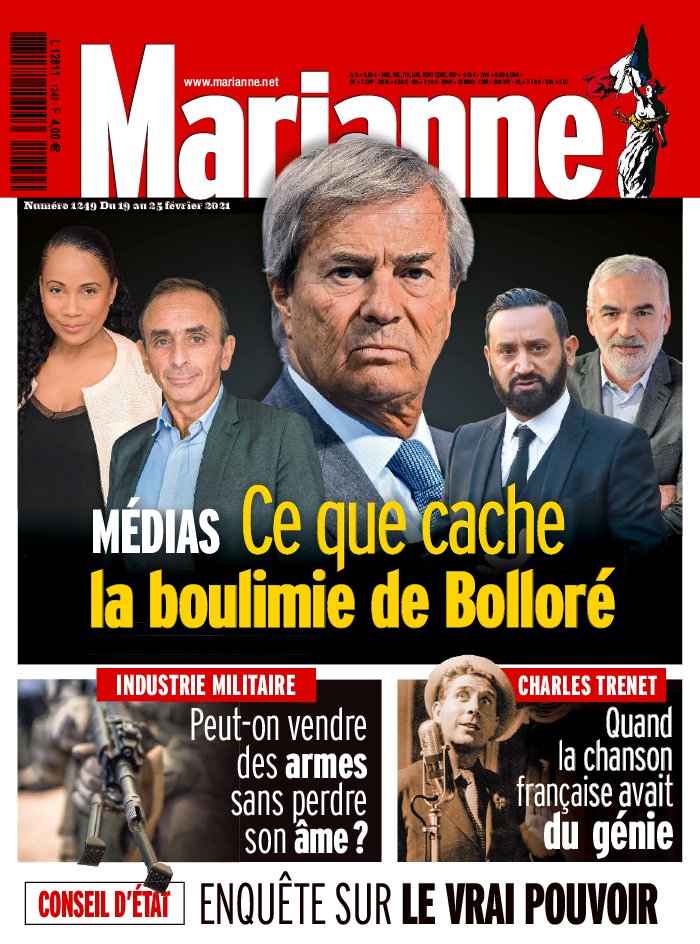 Marianne 19 février 2021 Marianne N°1249 du 19 février 2021 à télécharger sur iPad