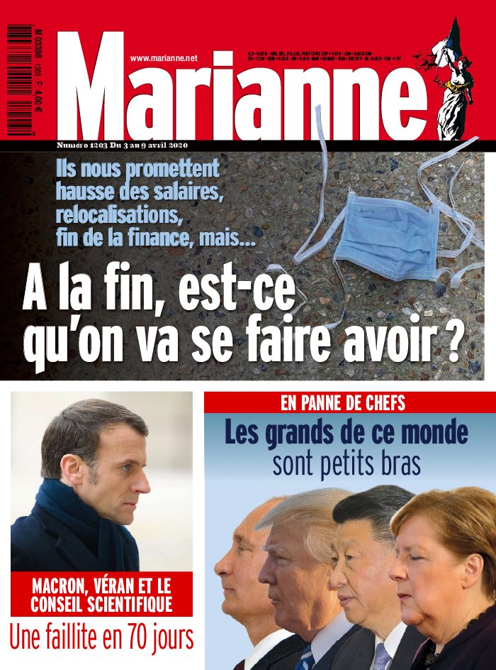 Marianne 03 avril 2020 Marianne N°1203 du 03 avril 2020 à télécharger sur iPad