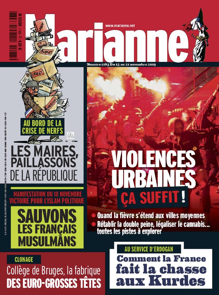 Marianne 15 novembre 2019 Abonnement à Marianne Pas Cher avec le BOUQUET INFO ePresse.fr