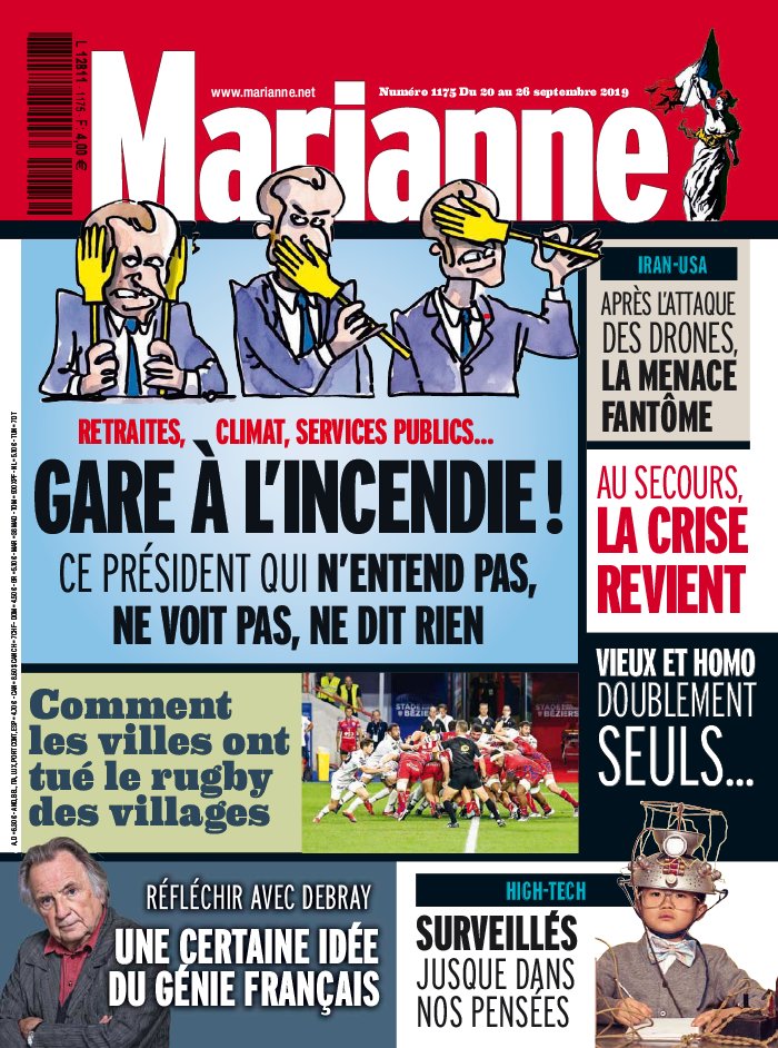 Marianne 20 septembre 2019 Abonnement à Marianne Pas Cher avec le BOUQUET INFO ePresse.fr