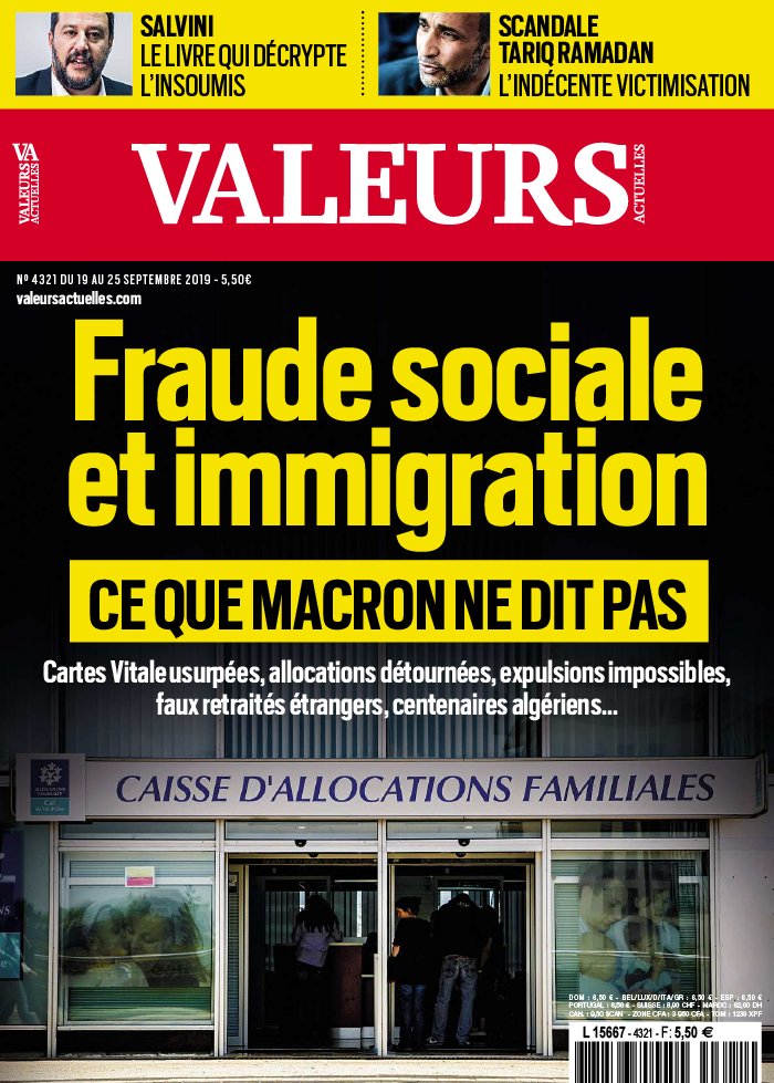 Valeurs Actuelles 19 septembre 2019 Abonnement Valeurs Actuelles Pas Cher avec le BOUQUET ePresse.fr