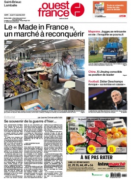 Ouest-France N°20211111 du 11 novembre 2021 à télécharger sur iPad