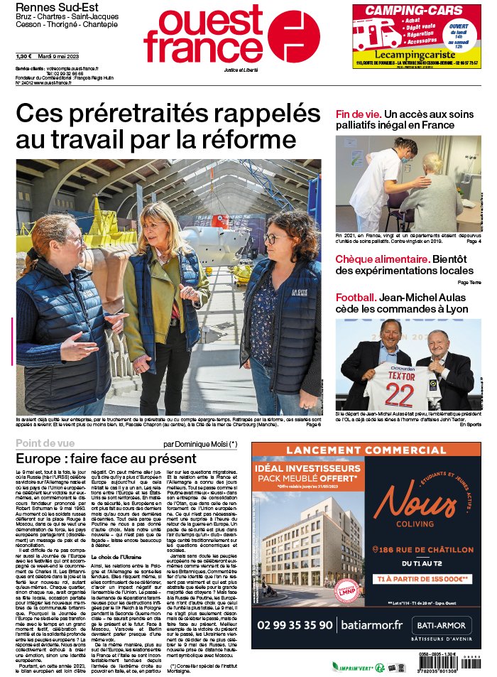 OuestFrance N°20230509 du 09 mai 2023 à télécharger sur iPad