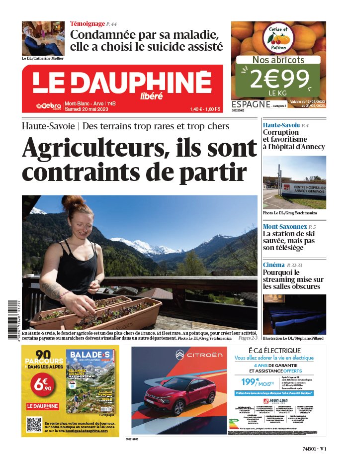 Le Dauphiné Libéré N°20230520 du 20 mai 2023 à télécharger sur iPad