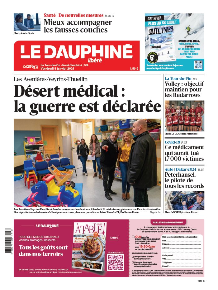 Le Dauphiné Libéré N°20240105 du 05 janvier 2024 à télécharger sur iPad