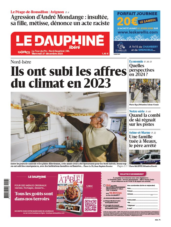 Le Dauphiné Libéré N°20231227 Du 27 Décembre 2023 à Télécharger Sur IPad