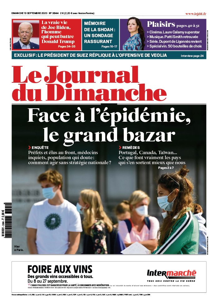 Le Journal du dimanche 13 septembre 2020 Abonnement Journal du Dimanche Pas Cher avec le BOUQUET ePresse.fr