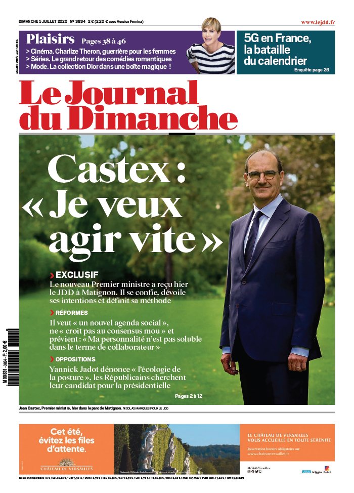 Le Journal du dimanche 05 juillet 2020 Abonnement Journal du Dimanche Pas Cher avec le BOUQUET ePresse.fr