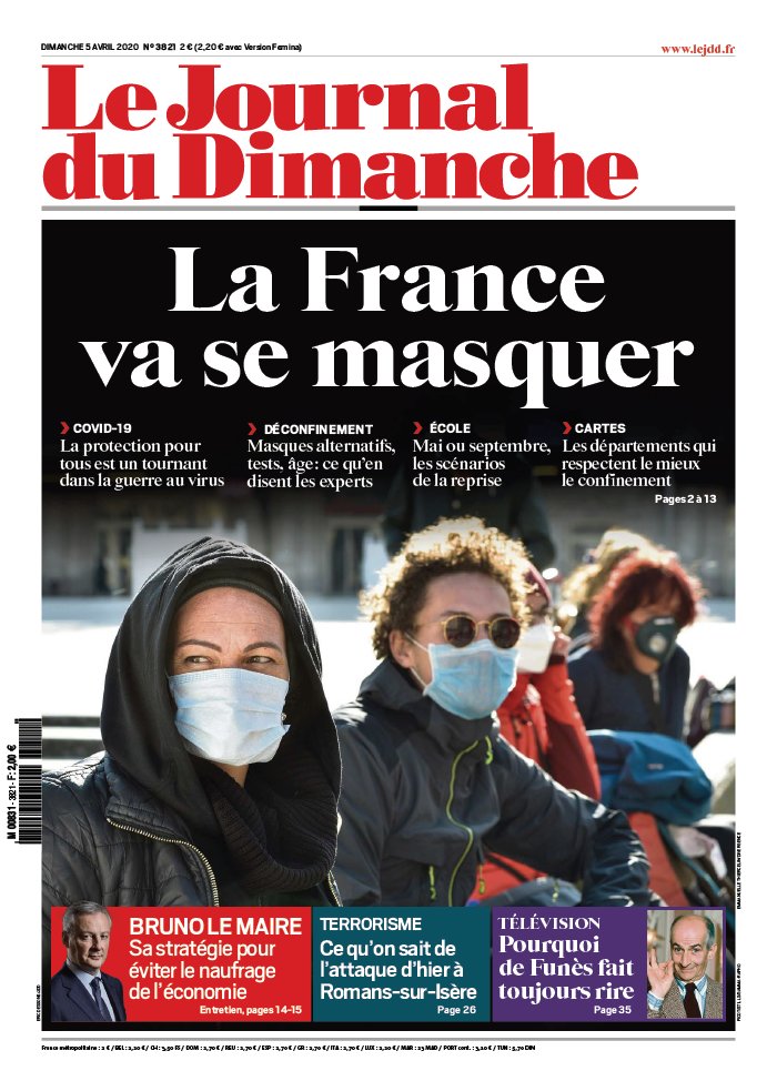Le Journal du dimanche 05 avril 2020 Abonnement Journal du Dimanche Pas Cher avec le BOUQUET ePresse.fr