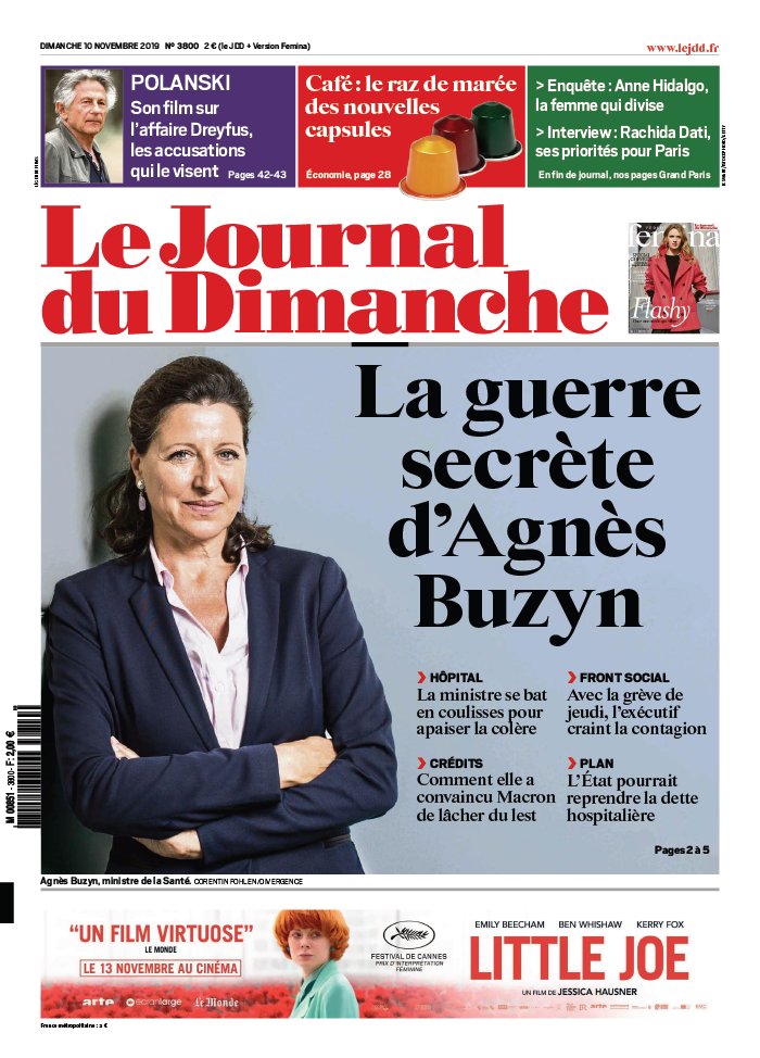 Le Journal du dimanche 10 novembre 2019 Abonnement Journal du Dimanche Pas Cher avec le BOUQUET ePresse.fr