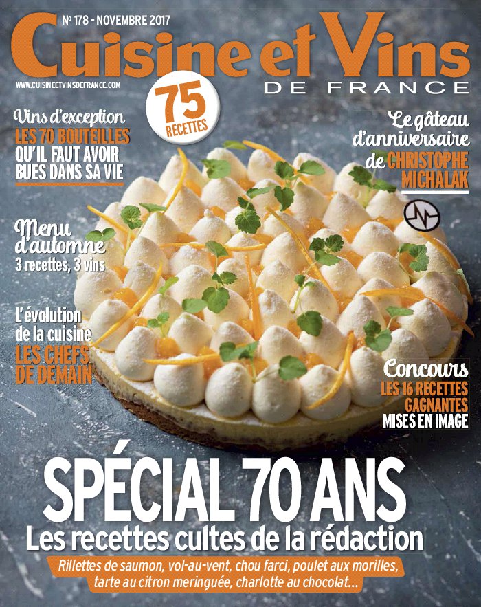 Cuisine et Vins de France N°178 du 10 octobre 2017 à télécharger sur iPad