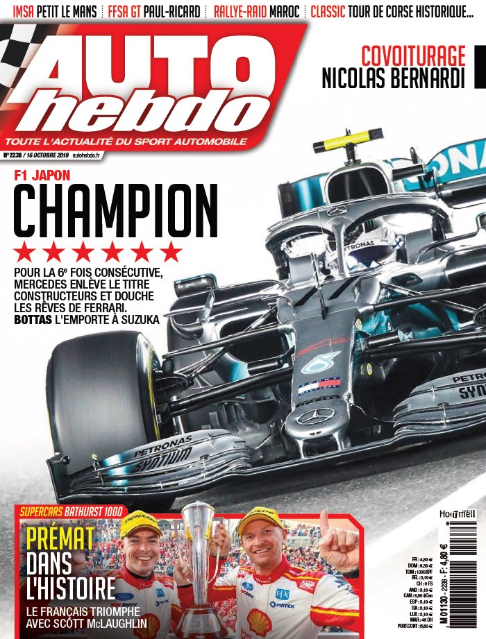 AUTOhebdo 16 octobre 2019 Abonnement AutoHebdo Pas Cher avec le BOUQUET ePresse.fr
