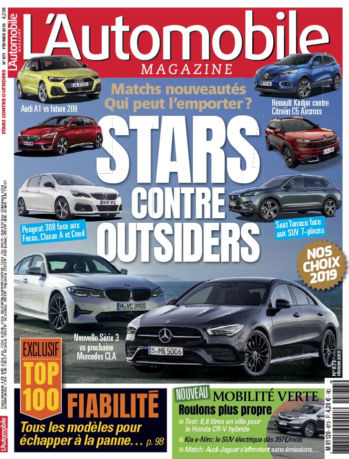 L'Automobile Magazine 17 janvier 2019 L'Automobile Magazine N°873 du 17 janvier 2019 à télécharger sur iPad