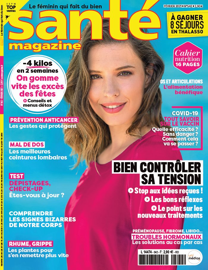 Santé Magazine 06 janvier 2021 Abonnement Santé Mag Pas Cher avec le BOUQUET À LA CARTE ePresse.fr