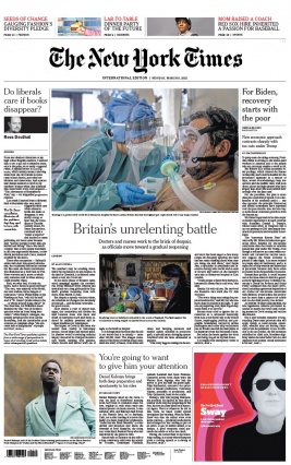 The New York Times International Edition 08 mars 2021 The New York Times International Edition N°20210308 du 08 mars 2021 à télécharger sur iPad