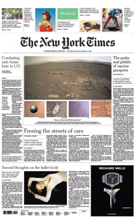 The New York Times International Edition 06 mars 2021 The New York Times International Edition N°20210306 du 06 mars 2021 à télécharger sur iPad