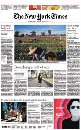 The New York Times International Edition 02 mars 2021 The New York Times International Edition N°20210302 du 02 mars 2021 à télécharger sur iPad