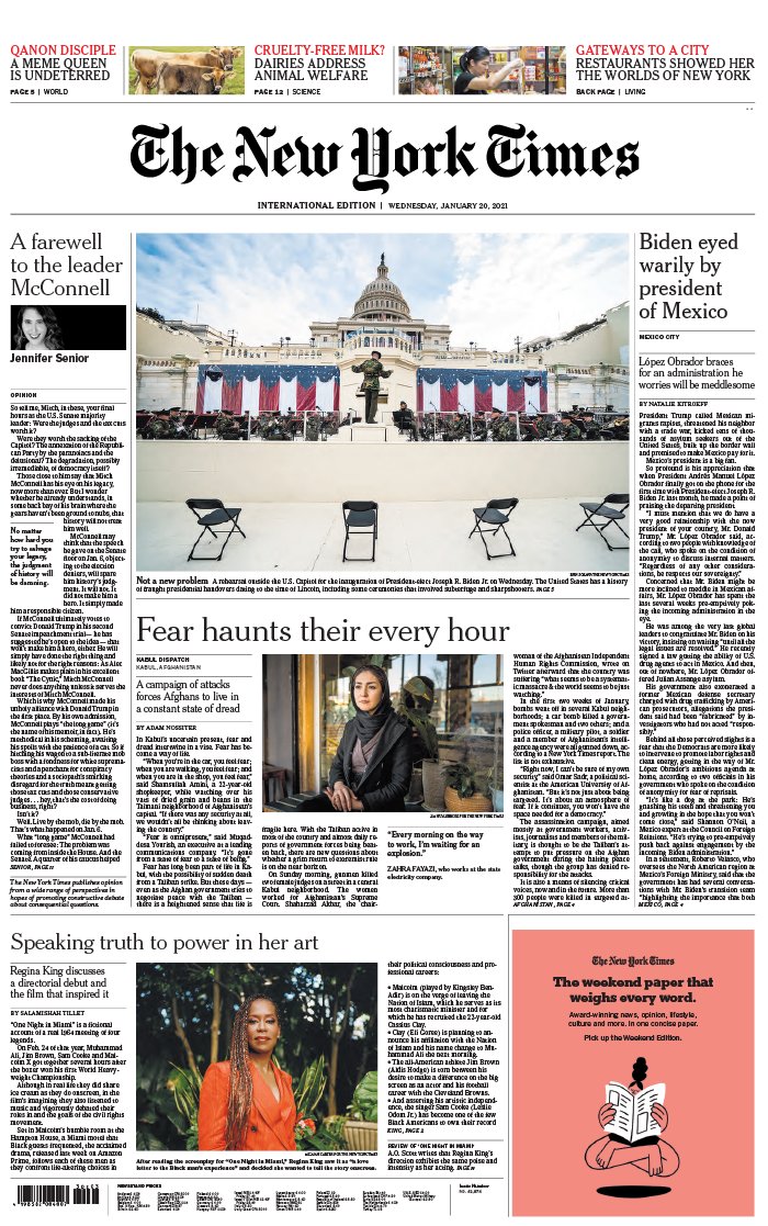 The New York Times International Edition 20 janvier 2021 The New York Times International Edition N°20210120 du 20 janvier 2021 à télécharger sur iPad