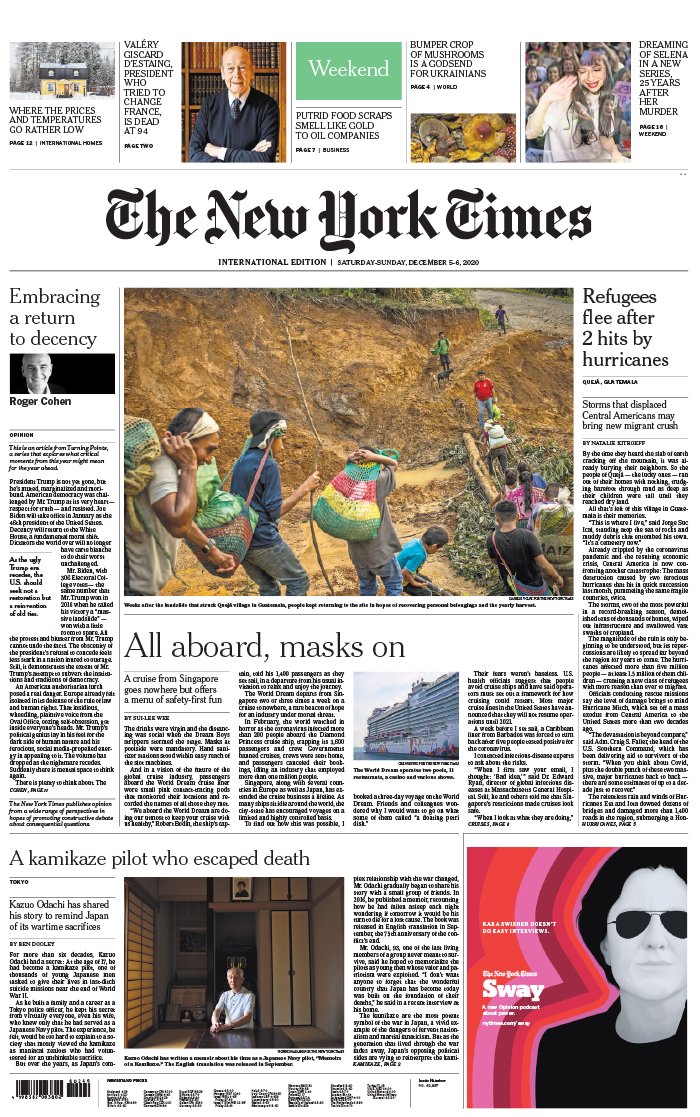 The New York Times International Edition 05 décembre 2020 The New York Times International Edition N°20201205 du 05 décembre 2020 à télécharger sur iPad
