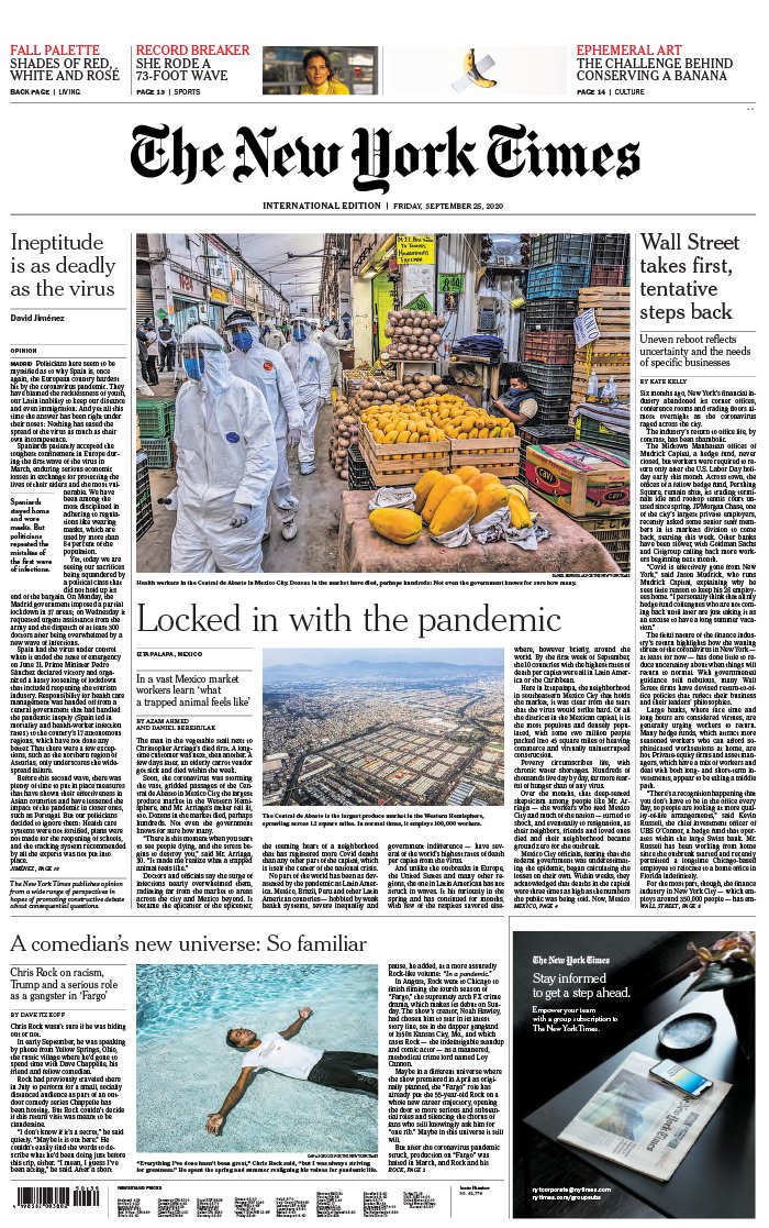 The New York Times International Edition 25 septembre 2020 The New York Times International Edition N°20200925 du 25 septembre 2020 à télécharger sur iPad
