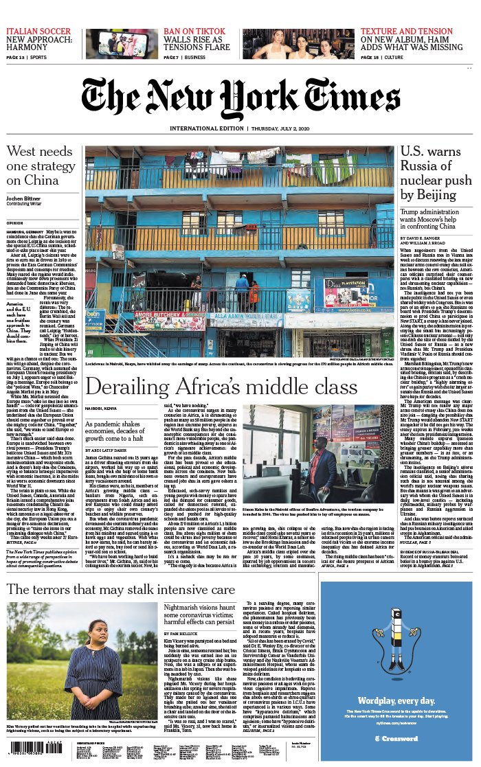 The New York Times International Edition 02 juillet 2020 The New York Times International Edition du 02 juillet 2020