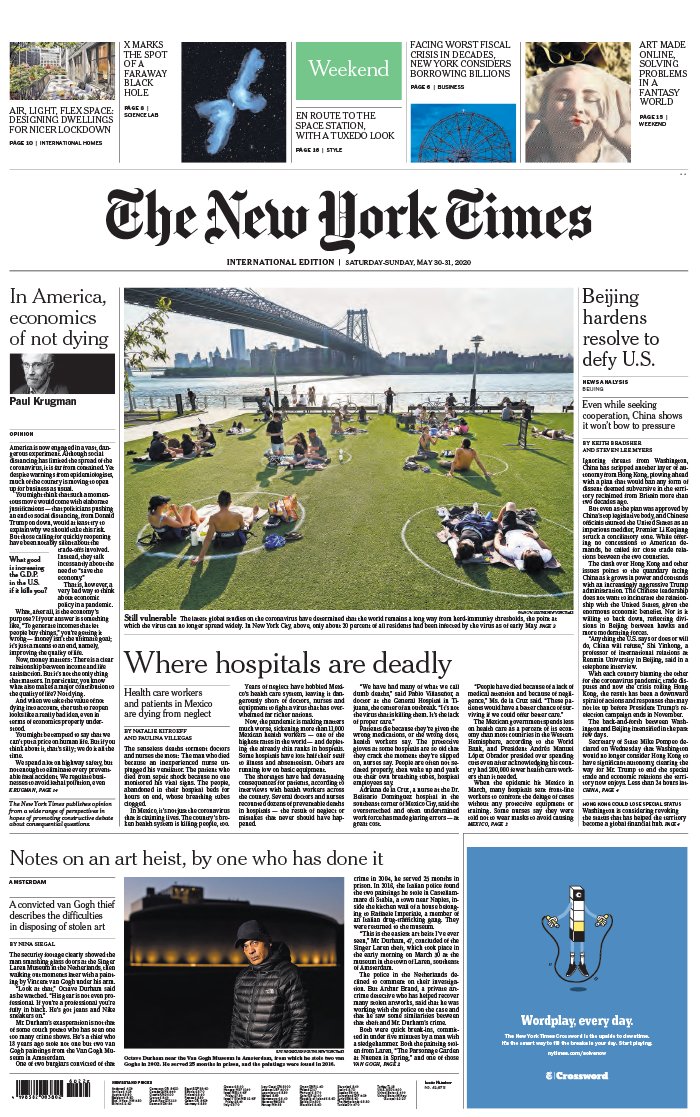 The New York Times International Edition 30 mai 2020 The New York Times International Edition N°20200530 du 30 mai 2020 à télécharger sur iPad