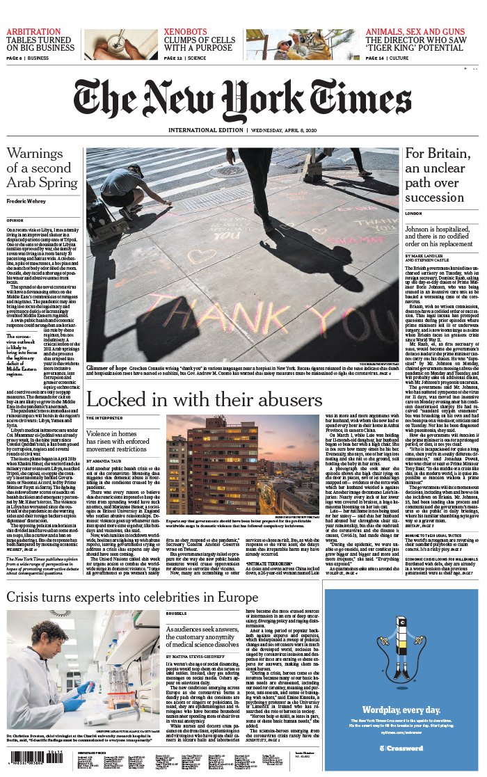 The New York Times International Edition 08 avril 2020 The New York Times International Edition N°20200408 du 08 avril 2020 à télécharger sur iPad