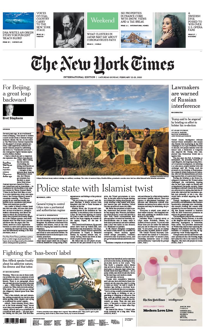 The New York Times International Edition 22 février 2020 The New York Times International Edition N°20200222 du 22 février 2020 à télécharger sur iPad