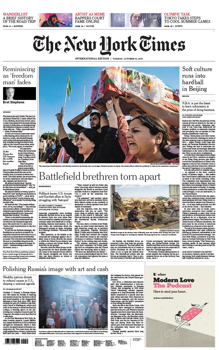 The New York Times International Edition 15 octobre 2019 The New York Times International Edition du 15 octobre 2019